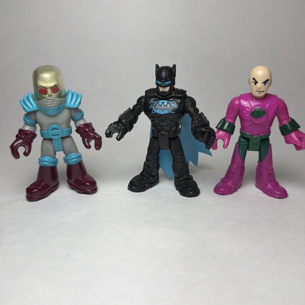 3 Imaginext DC Comics figures, Batman, Mr Freeze & Lex Luther 3" Action Figures
